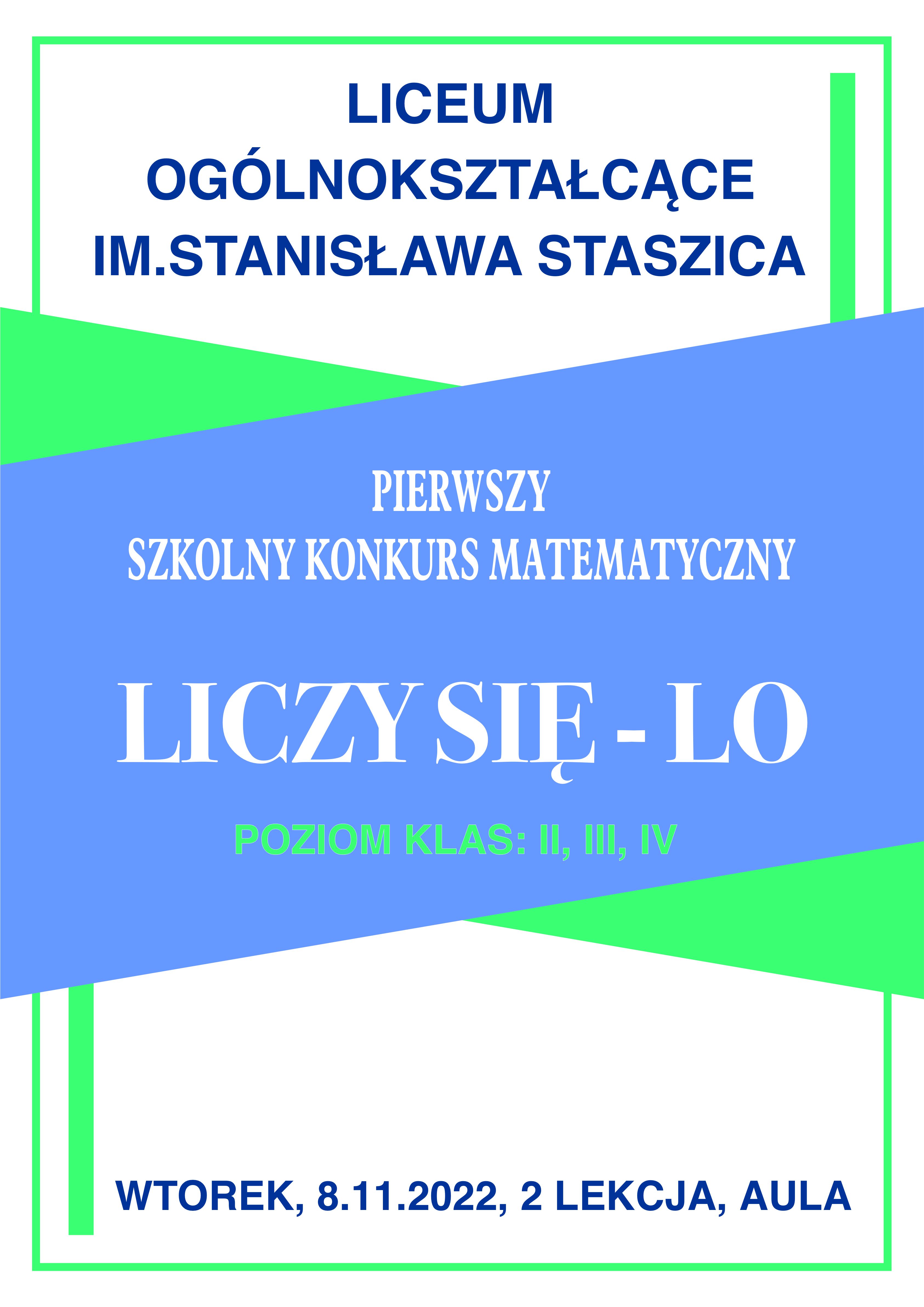 KONKURS MATEMATYCZNY - plakat